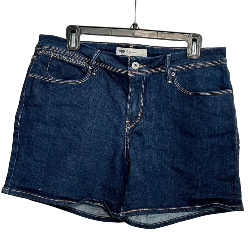 Levi's 395 Denim Shorts 31 Dark Wash Stretch 5